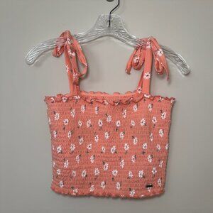 Hollister Orange Floral crop top size Medium